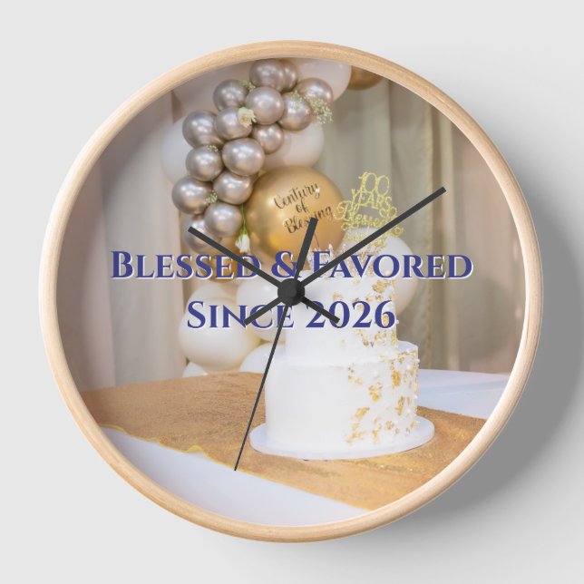 dotCATHOLIC Blessed Favored Wall Clock 10" #280622 (Front)