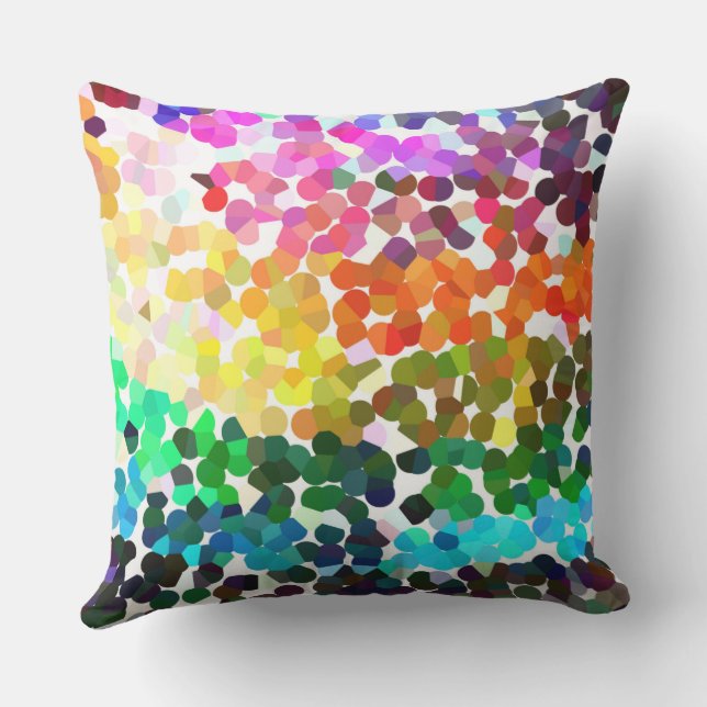 "DOTS A LOT /MULTI-COLORED DOTS OUTDOOR PILLOW (Back)
