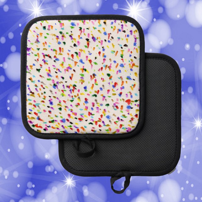 Dots Abstract Colorful Pattern Pot Holder (A fun pot holder with a colorful abstract dot design)