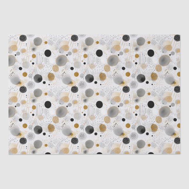 Dots Abstract Watercolor Geometric Pattern Tissue Paper (Front)