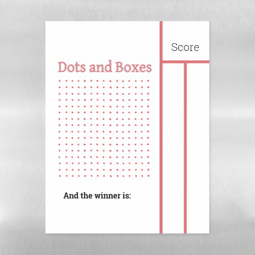 Dots and Boxes Game Magnetic Dry Erase Sheet