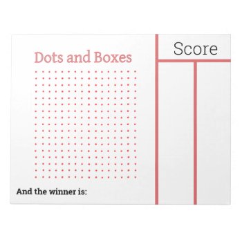 Dots And Boxes  Pencil Game Score Pad by randysgrandma at Zazzle