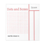 Dots And Boxes, Pencil Game Travel Size Notepad at Zazzle