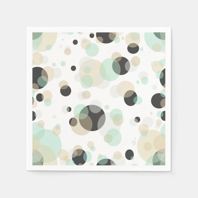 Dots and Bubbles Elegant Geometric Pattern Paper Napkins (Front)
