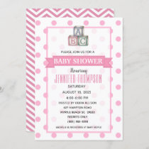 Dots and Chevron Baby Shower Invitation