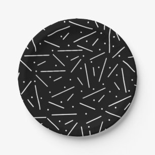 Dots and Dashes on Black Paper Plates