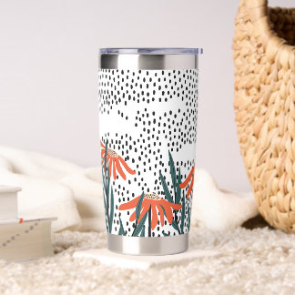 Dots and Flowers Insulated Tumbler