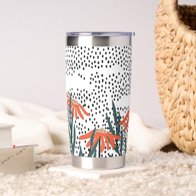 Dots and Flowers Insulated Tumbler (Living Room)