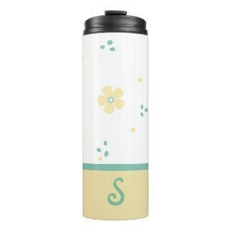 Dots and Flowers Monogrammed Thermal Tumbler