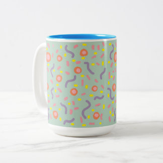 Dots and Lines minimal Art  Two-Tone Coffee Mug