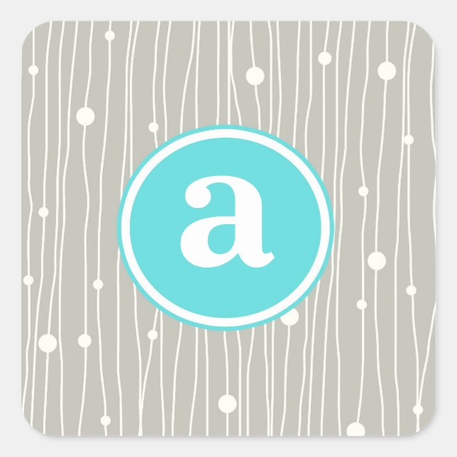 Dots and Lines Square Sticker (Front)