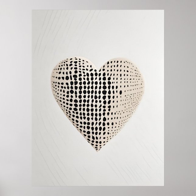 Dots And Polka Heart Design Artprint Poster (Front)