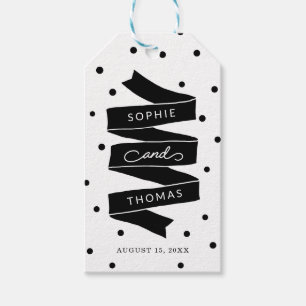Dots and Ribbon Wedding Favor Gift Tags