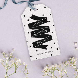 Dots and Ribbon Wedding Favor Gift Tags