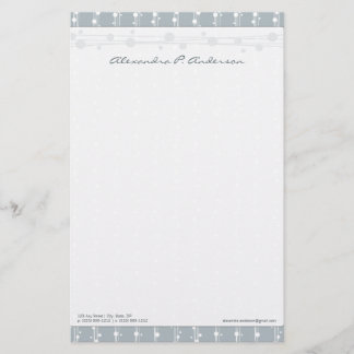 Dots and Straw Slate Grey Customized Stationery