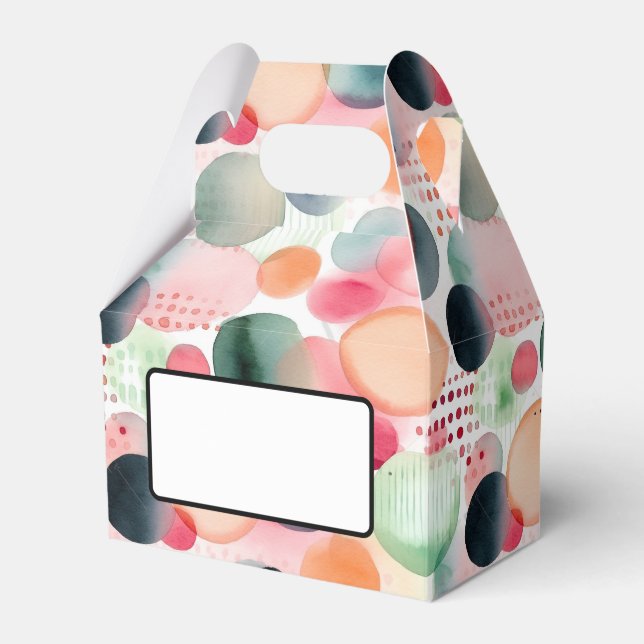 Dots and stripes 4 watercolor favor boxes (Front Side)