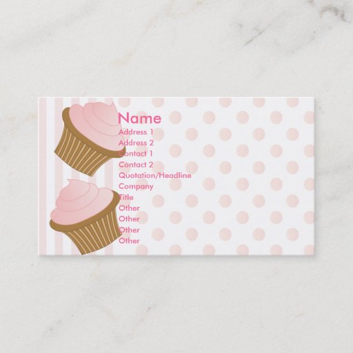 Customizable Dots and Stripes and Cupcakes Business Cards
