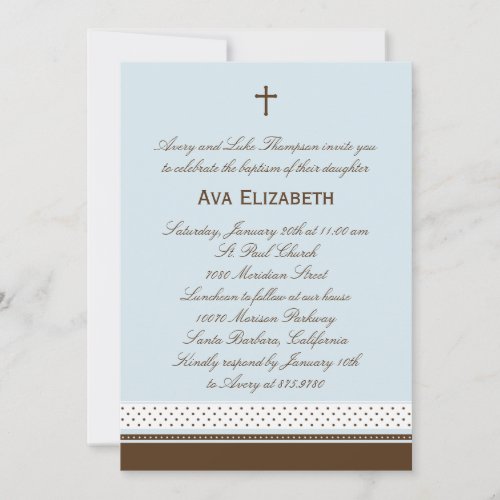 Dots and Stripes Baptism/Christening Invitation