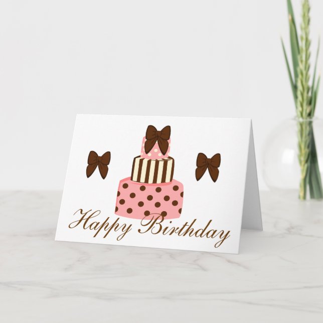 Dots and Stripes Cake Card (Front)