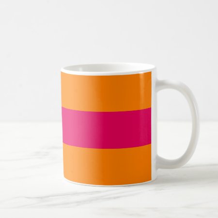 Dots And Stripes Forever Hot Pink And Orange Coffee Mug