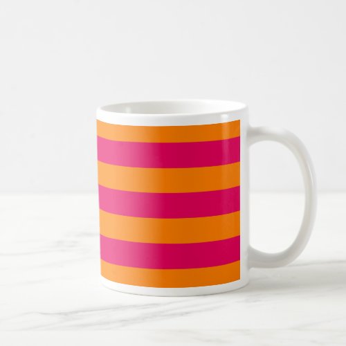 Dots and Stripes Forever hot pink and orange Coffee Mug