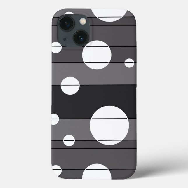 Dots and Stripes in Gray Case-Mate iPhone Case (Back)