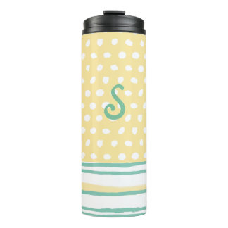 Dots and Stripes Monogrammed Thermal Tumbler