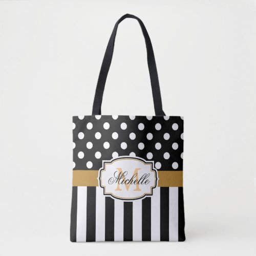 Dots and Stripes Tote Bag