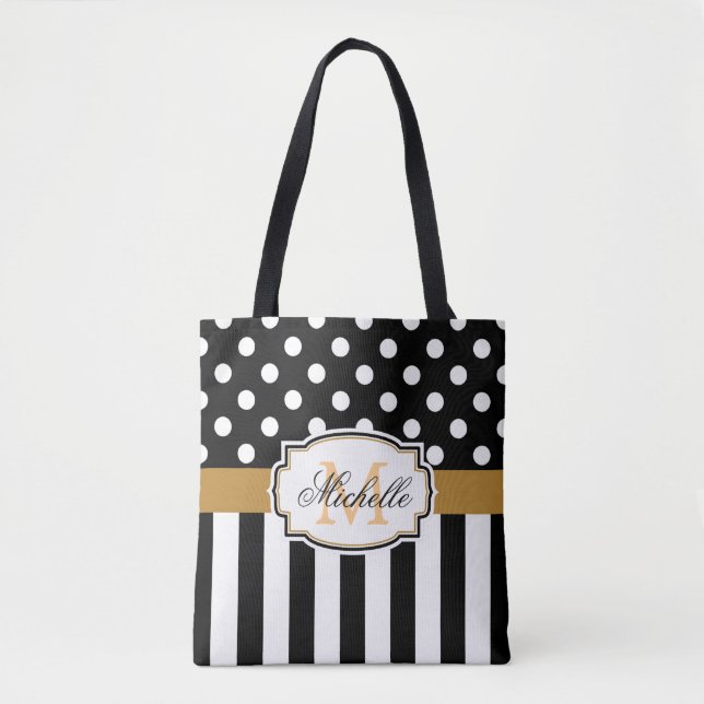 Dots and Stripes Tote Bag (Front)