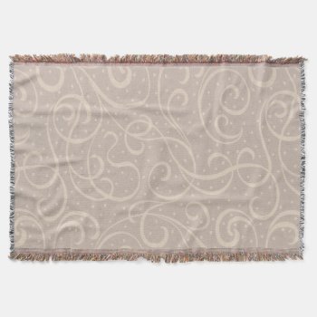 Dots And Swirls In Cream Throw Blanket by timelesscreations at Zazzle