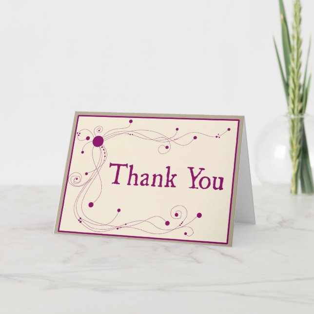 Dots and Swirls - Thank You card (Front)