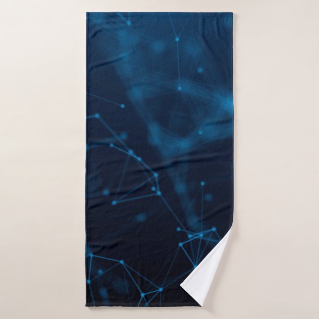 Dots atom lines connect polygon bath towel (Bath Towel)