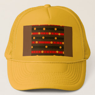 Dots Bands Chevron Sportswear Yellow Trucker Hat