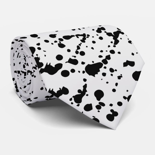 Dots Black and white Abstract Pattern Neck Tie (Rolled)
