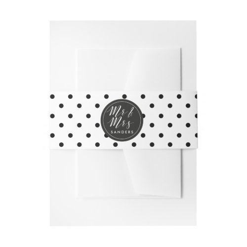 Dots black and white custom belly bend invitation invitation belly band