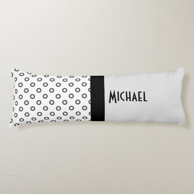 Dots black & white gradients + your backgr. & idea body pillow (Front)