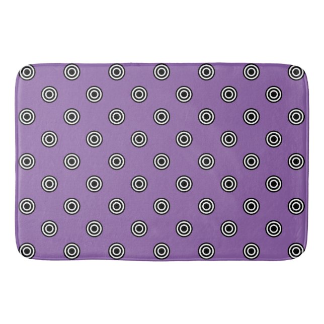 Dots black & white target + your backgr. & idea bathroom mat (Front)