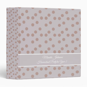 Dots Blush Planner Homeschool Portfolio 3 Ring Binder
