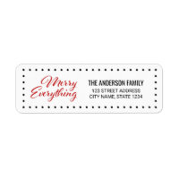 Dots Border Merry Everything Holiday Address Label