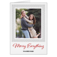Dots Border Merry Everything Holiday Photo Card