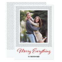 Dots Border Merry Everything Holiday Photo Card