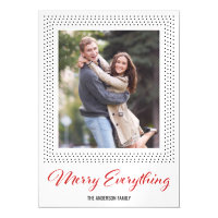 Dots Border Merry Everything Holiday Photo Magnetic Card