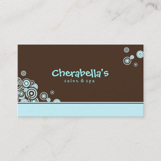 Customizable Dots Business Card Salon Spa Trendy Blue Cute