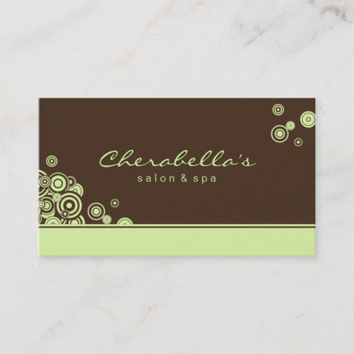Customizable Dots Business Card Salon Spa Trendy Green
