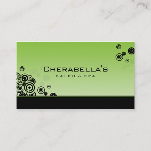 Dots Business Card Salon Spa Trendy Green Lime