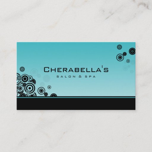 Customizable Dots Business Card Salon Spa Trendy Turquoise Blue