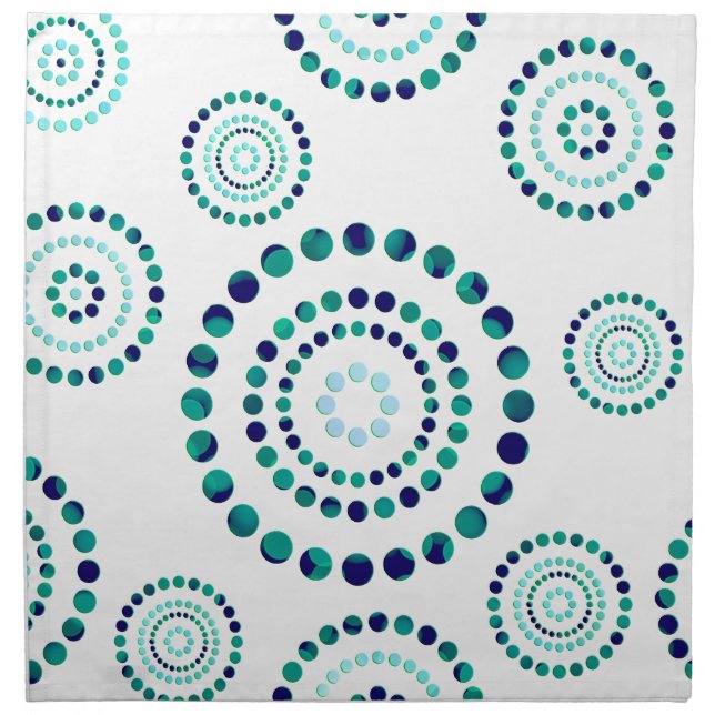 Dots Circle Power Flowers + your backgr. Napkin (Front)