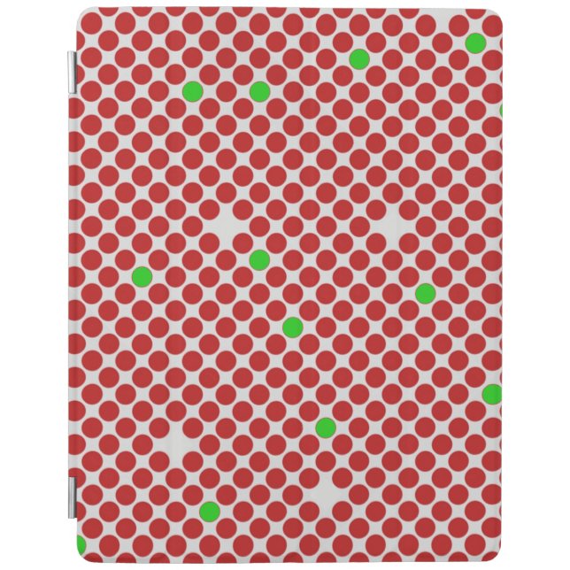 Dots Diagonal Graphical Pattern Red White Green iPad Smart Cover (Front)