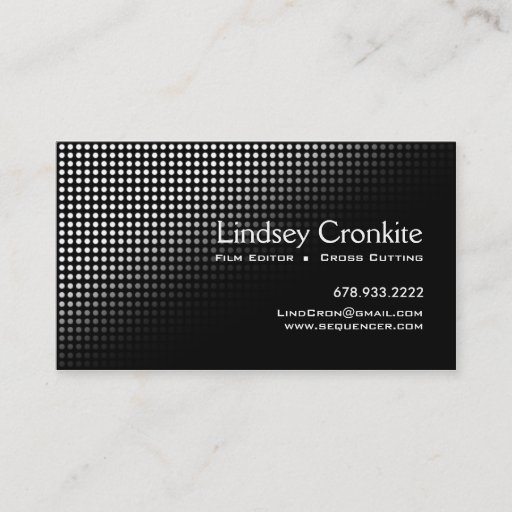 Customizable Dots Film Editor Hollywood Entertainment Industry Business Card Template