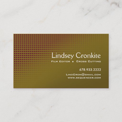 Customizable Dots Film Editor Hollywood Entertainment Industry Business Card